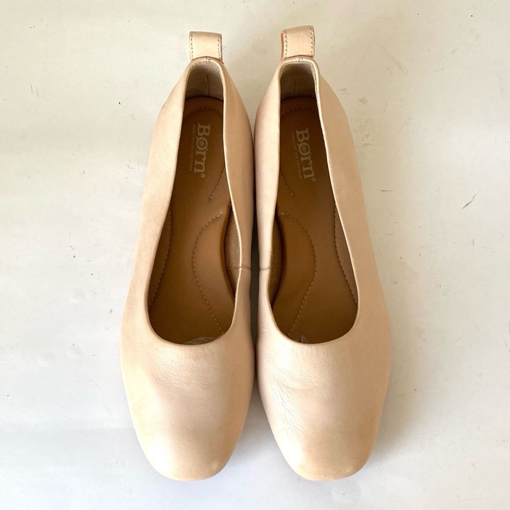 Born Women's Cream Powder Pink Leather Loafers Sz 10 Minimalist Preppy Chic NWOB